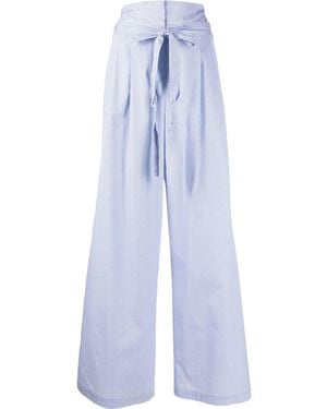 Jejia Stripe-print Tie-waist Palazzo Pants - Blue