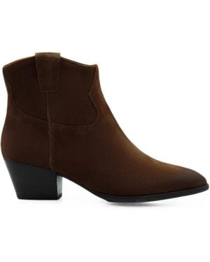 Ash Fame Suede Ankle Boots - Brown