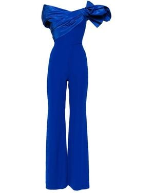 Saiid Kobeisy Draped Bow Jumpsuit - Blue