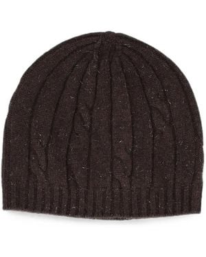 Peserico Cable-Knit Beanie Hat - Black