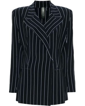 Norma Kamali Pinstriped Double-breasted Jacket - Black