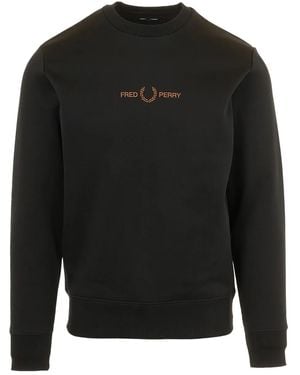 Fred Perry Embroidered Sweatshirt - Black
