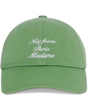 Drole de Monsieur Slogan Calligraphy-Embroidery Cap - Green