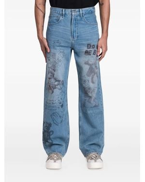 DOMREBEL Stuffy Printed Jeans - Blue