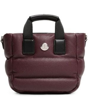 Moncler Micro Caradoc Quilted-Leather Tote Bag - Purple
