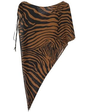 Blumarine Zebra-Print Top - Brown