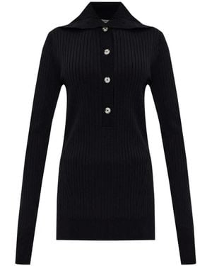 Entire studios Button-Up Polo Top - Black