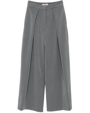 Carla G Pleated Wide-Leg Pants - Grey