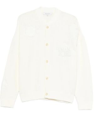 Maison Kitsuné Logo-Embroidered Cardigan - White