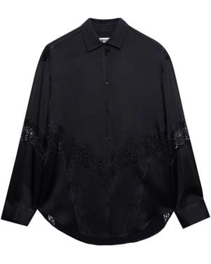 MSGM Lace-Panel Shirt - Blue