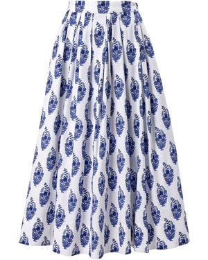 Carolina Herrera Gonna Midi A Fiori - Blu