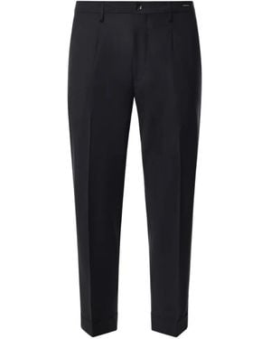 Michael Coal Pleated Turn-Up Pants - Blue