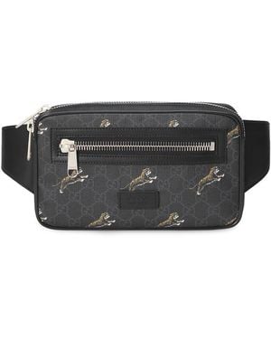 Gucci Bestiary Belt Bag With Tigers - Black