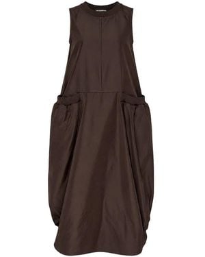 Melitta Baumeister Robe Mi-Longue Sans Manches À Silhouette Cocon - Brown