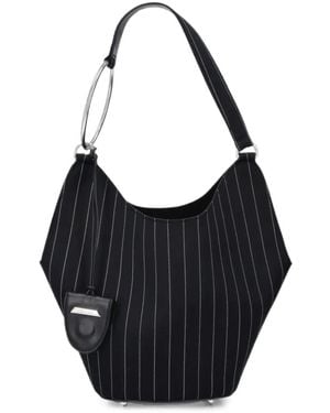 Dondup Sac Porté Épaule À Fines Rayures Et Détail D'Anneau - Black