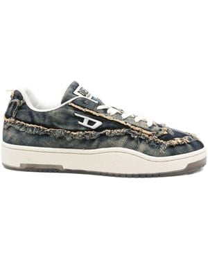 DIESEL Frayed Denim Trainers - Blue