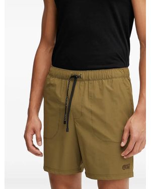 Picture Drawstring Elasticated Shorts - Brown