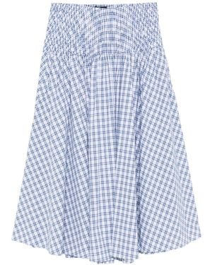 Maje Rhinestone Cotton Maxi Skirt - Blue