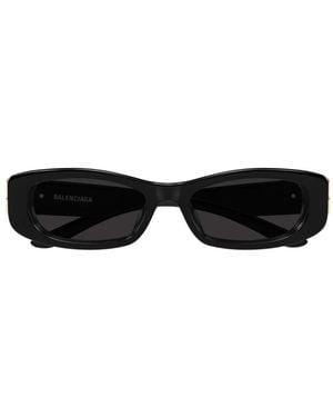 Balenciaga Occhiali Da Sole Cosmo Rettangolari Con Placca Logo - Nero