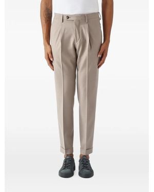 Michael Coal Frederick Pleated-Detail Turn-Up Pants - Natural