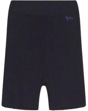 Maison Kitsuné Ribbed Shorts - Blue