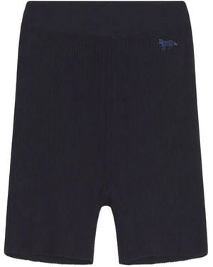 Maison Kitsuné Ribbed Shorts - Blue