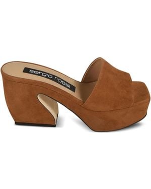 Sergio Rossi 90Mm Suede Sandals - Brown