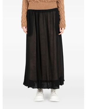 Societe Anonyme シアー Aラインスカート - ブラック