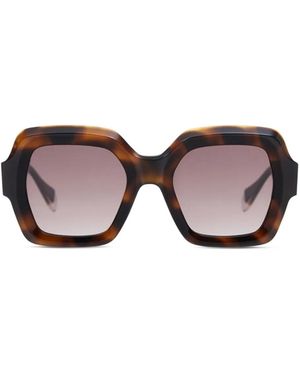 Gigi Studios Geometric-Frame Sunglasses - Brown