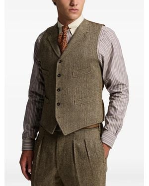RRL Herringbone Waistcoat - Brown