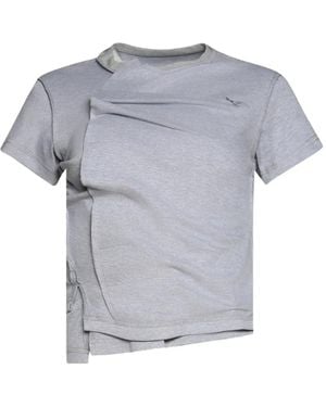 Natasha Zinko Layered-Effect Asymmetric T-Shirt - Gray