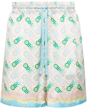 CASABLANCA Ping Pong Silk Shorts - Green