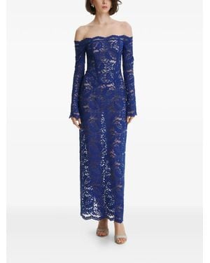 2310 STUDIO Off-Shoulder Lace Maxi Dress - Blue