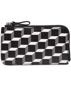 Pierre Hardy Monogram-Print Zip-Up Wallet - Black