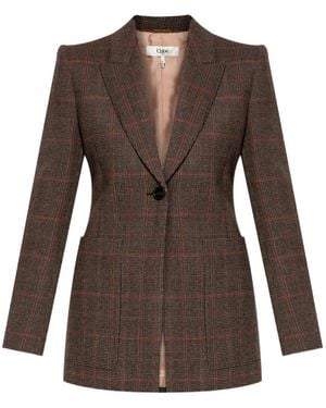 Chloé Classic Long Blazer Jacket - Brown