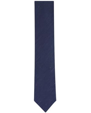 Eton Woven Linen Silk Necktie - Blue