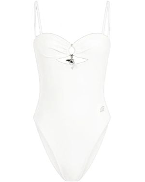 Blumarine Bañador Con Colgante De Delfín - Blanco