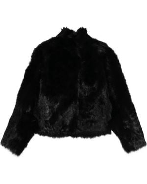 TOTEME Silky Shearling Jacket - Black