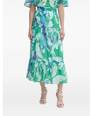 Morgan Falda Con Estampado Floral - Verde