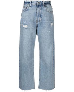 Anine Bing Mid-Rise Straight-Leg Denim Jeans - Blue