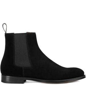 Doucal's Suede Elastic-Sided Boots - Black