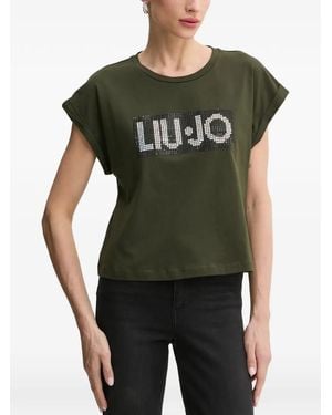 Liu Jo Logo-Detail T-Shirt - Green