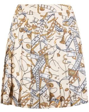 Moschino Graphic-Pattern Midi Skirt - Natural