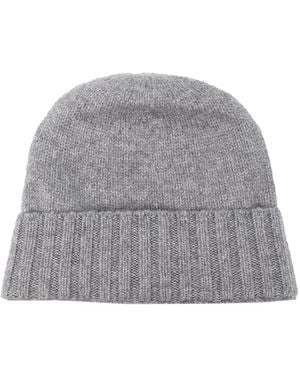 Dell'Oglio Cashmere Fine-Knit Beanie - Grey