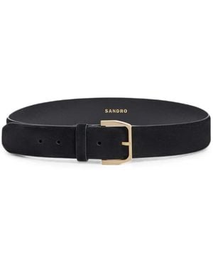 Sandro Suede Buckle-Fastening Belt - White