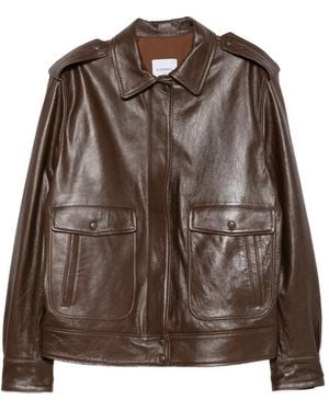 Cassell Schulterklappen-Lederjacke - Braun