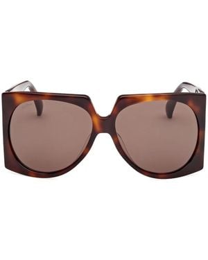 Max Mara Eyewear Tortoiseshell-Effect Square-Frame Sunglasses - Brown