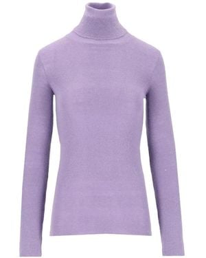 Grifoni Roll-Neck Sweater - Purple