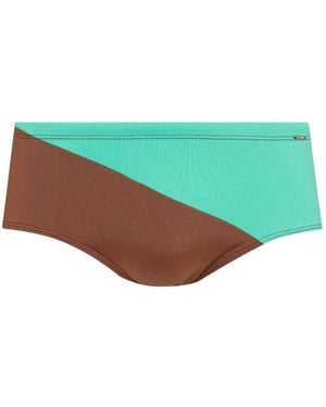 Amir Slama Bañador con diseño colour block - Verde