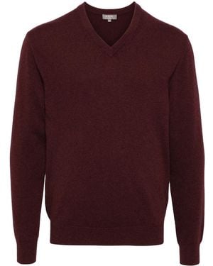 N.Peal Cashmere Burlington V-Neck Sweater - Red